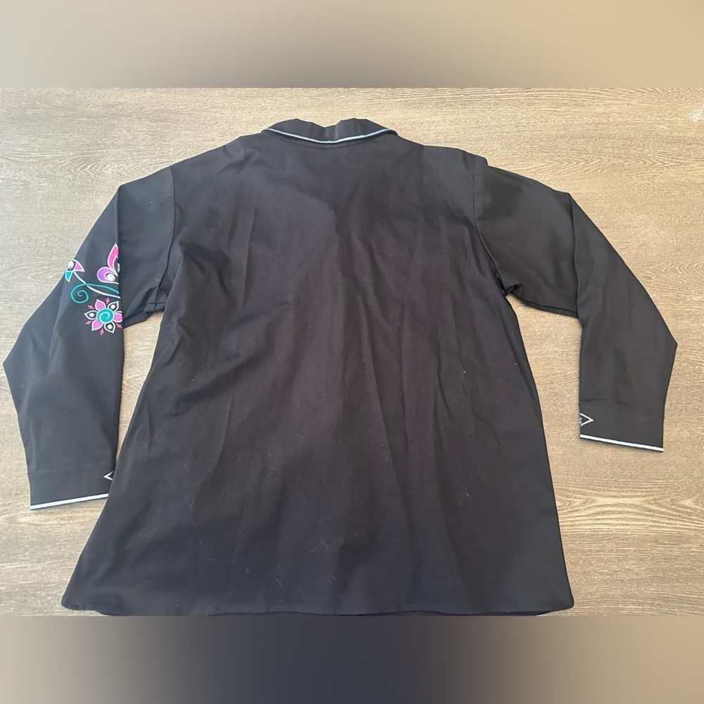 BOB MACKIE WEARABLE ART BLACK BUTTON-DOWN EMBROIDERED SHIRT - Size XL SKU:225 - Picture 8 of 10